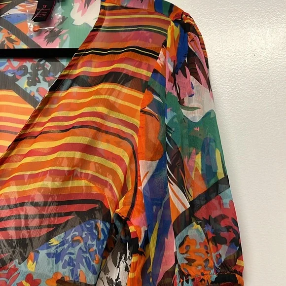 NWOT: It’s Pink - Colorful Sheer Kimono Cardigan - Picture 3 of 4